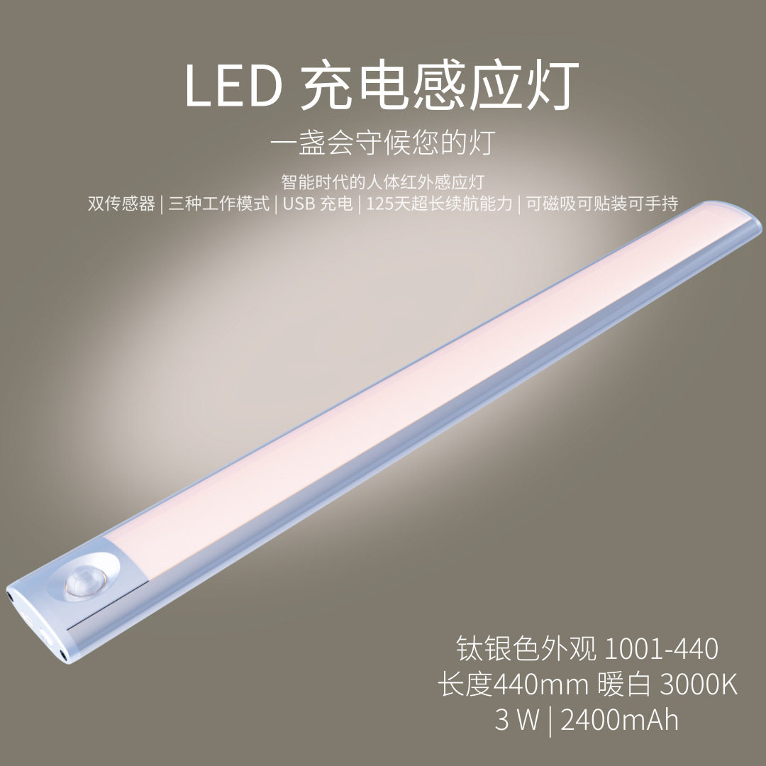 厂家批发LED充电人体感应带磁吸衣柜书柜酒柜楼道走廊野外小夜灯