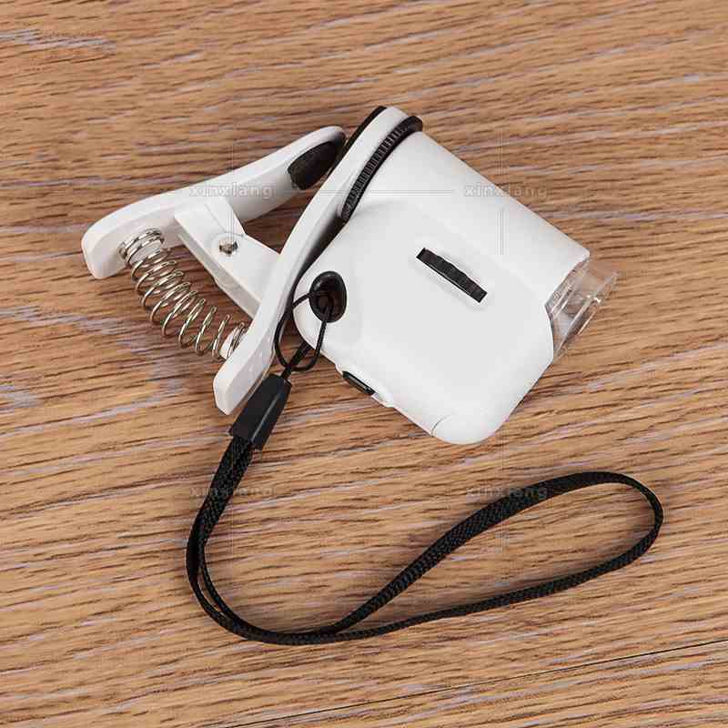 上海沪镜手机夹子迷你显微55倍LED灯灯珠宝古玩鉴定放大镜7004CB