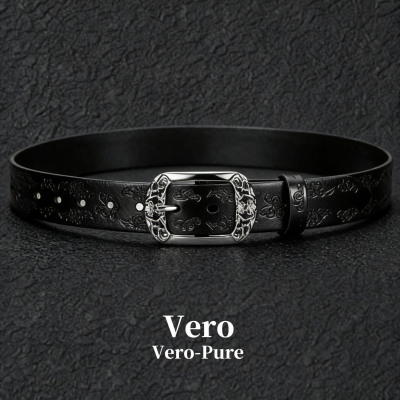 VERO复古蝴蝶压花Y2K针扣腰带