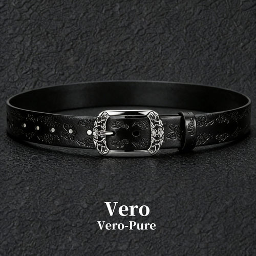 VERO复古蝴蝶压花Y2K针扣腰带