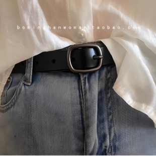 Vero Belt小众手工真牛皮男女腰带百搭牛皮带简洁针扣高腰牛仔裤