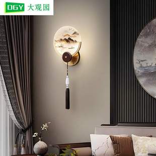 新中式 饰灯中国风楼梯过道主卧室床头灯523L 壁灯客厅电视背景墙装