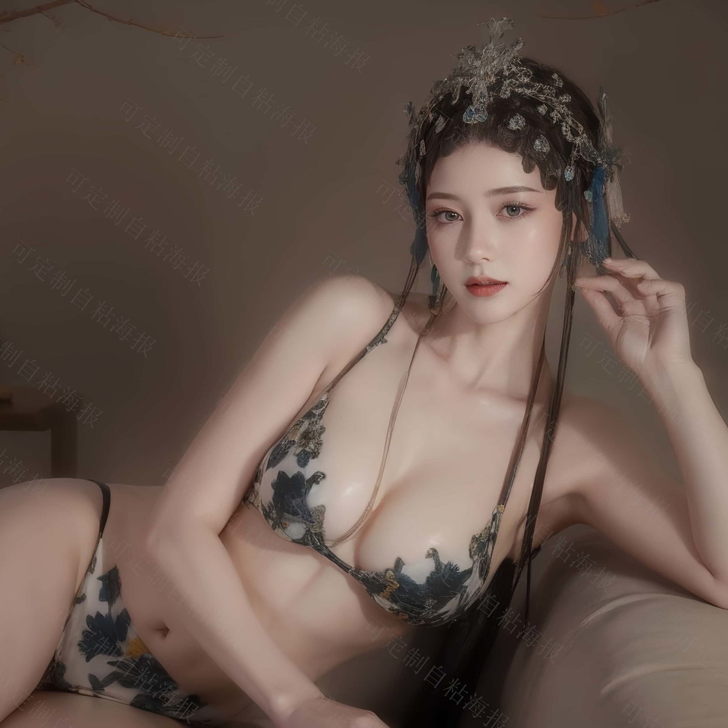 古风模特个性京剧美女眼房间墙上寝室客厅防水装饰画海报贴纸图片