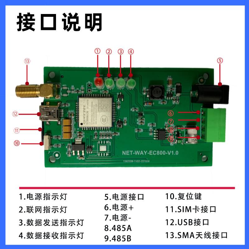 4GDTU主板MQTT网关模块支持Python开发定制全网通接口RS485转CAT1