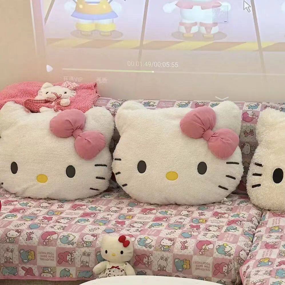 可爱kitty猫咪抱枕少女心毛绒玩偶沙发大靠垫床上靠枕生日礼物女