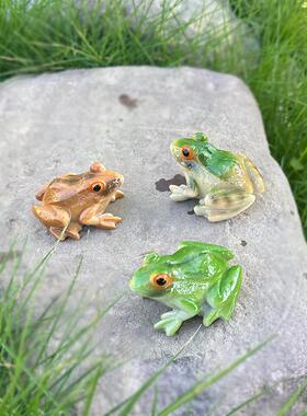 仿真青蛙摆件树脂工艺品花园庭院装饰品户外园林景观造景小动物