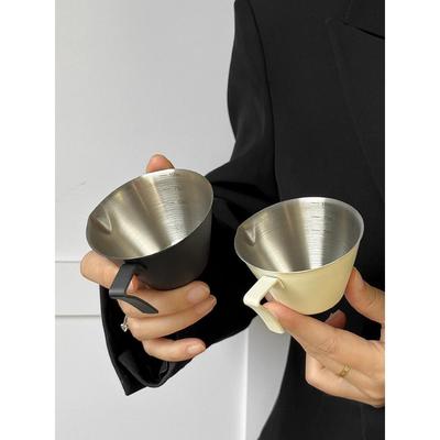 不锈钢量杯意式浓缩咖啡盎司杯espresso萃取杯奶盅带刻度杯ml
