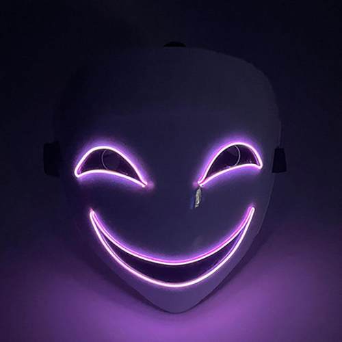 LED发光漆黑的子弹蛭子影胤面具全脸鬼脸小丑塑料黑之契约万圣节