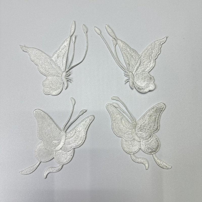 新品对称款式蝴蝶刺绣补丁贴diy衣服补小洞汉服绣花片精品无胶贴