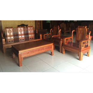 全实木沙发进口非洲菠萝格汉宫王硬木组合厂家直销 红木家具新款