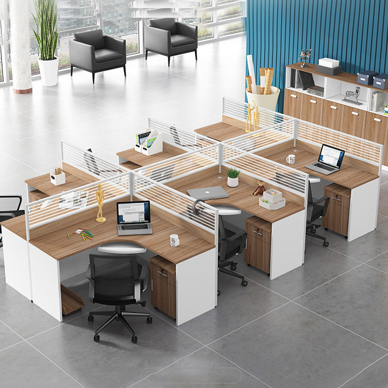 办公桌椅组合简约现代 2/4/6人位工位桌职员屏风桌员工桌办公家具