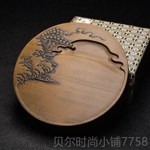 新款国家非遗 歙砚雕刻技艺《博房艺山水》老坑砚砚台 天然原石精