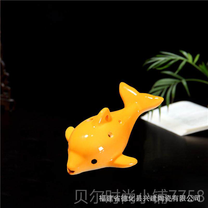 新款古六孔海豚陶 笛笛子卡6孔陶笛 AC调通陶瓷乐器 动物ting复陶