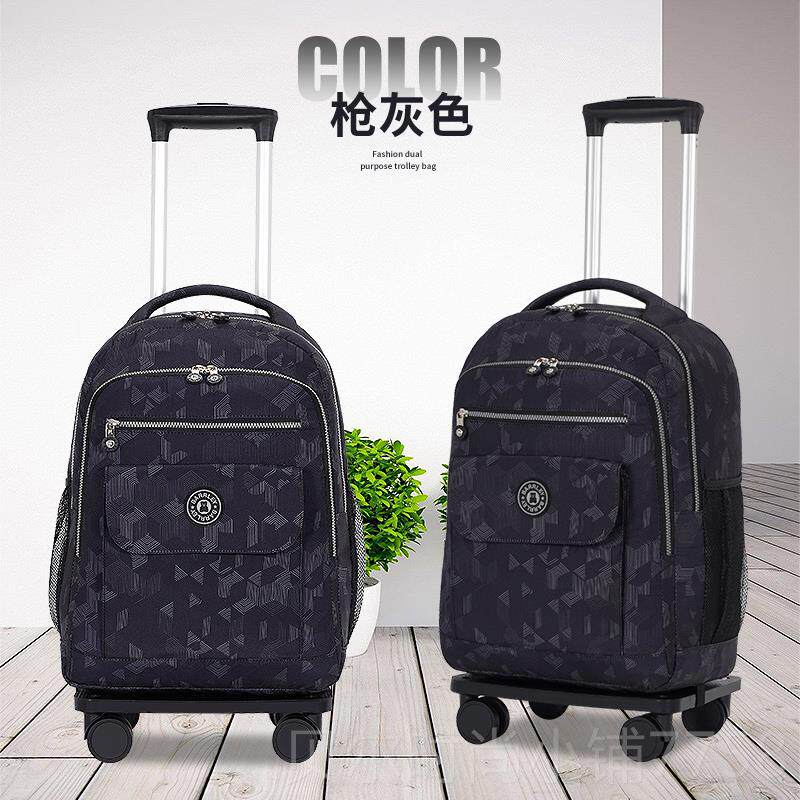 新款双新时尚拉风迷彩拉杆品包肩背包男女大容量防水轻行超李旅行