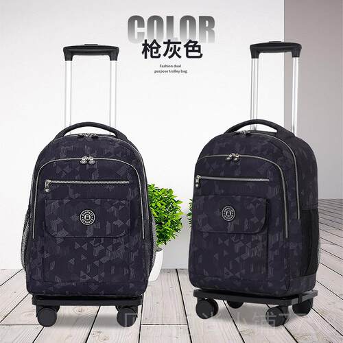 新款双新时尚拉风迷彩拉杆品包肩背包男女大容量防水轻行超李旅行