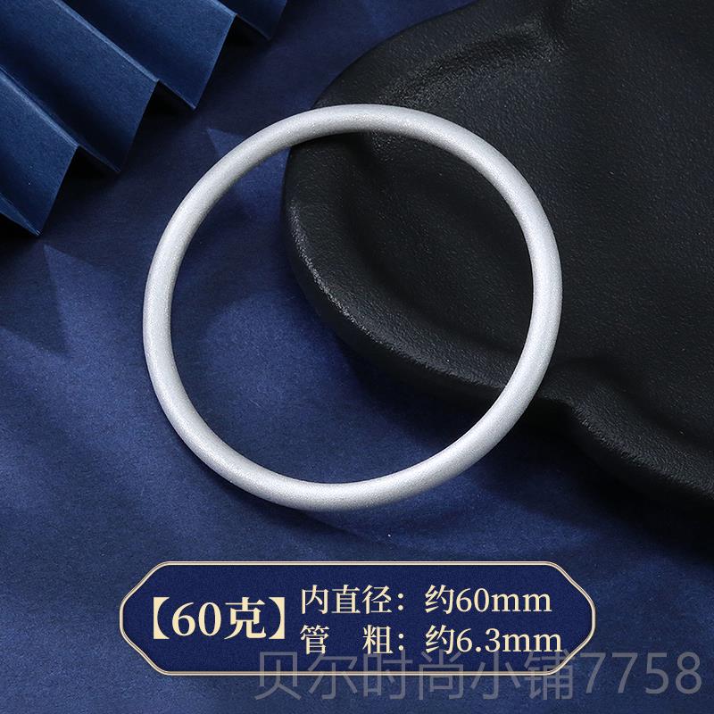 新款明日古法银手镯9999女银镯实心纯圆镯年轻款素圈手环手小众银