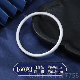 新款明日古法银手镯9999女银镯实心纯圆镯年轻款素圈手环手小众银