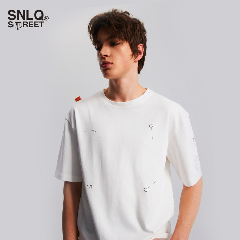 SNLQ street男女同款T恤短袖2024年夏季新款短袖字母logo棉质上衣