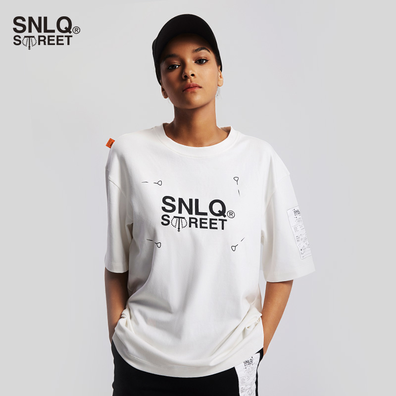 【张颜齐同款】SNLQ street男女同款字母T恤短袖2024年夏季新款