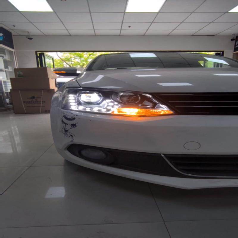 议价新速腾大灯总成12-18款低升高改装LED泪眼GLI款L