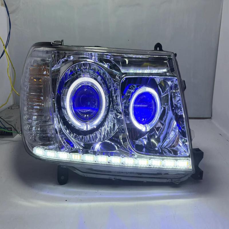议价陆巡lc100大灯改装四近四远天使眼恶魔眼流水转向日行灯