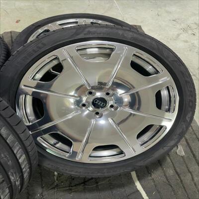 议价20寸奥迪新款A8霍希版大饼顶配精抛轮毂带胎一套
