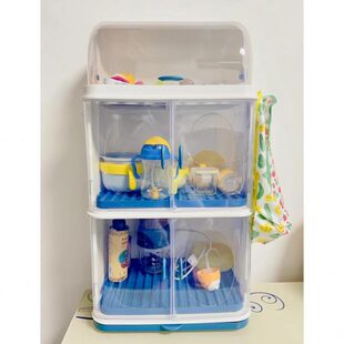 奶瓶沥水收纳盒储物柜宝宝辅食大容量水杯餐具收纳柜婴幼儿碗筷