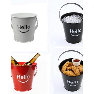食不锈钢冰块网红收纳餐具hello迷你冰桶桌面垃圾桶ins风小桶桶桶