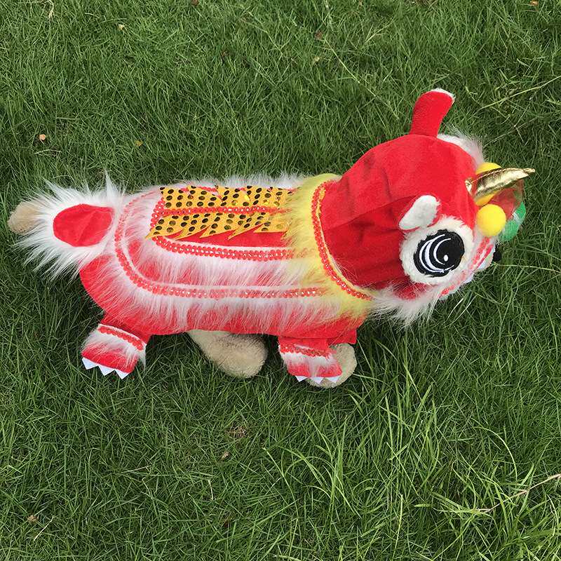 现货狗狗衣服舞狮变身装 泰迪猫咪搞笑喜庆中式新年秋冬宠物衣服
