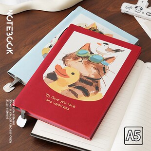 加厚原创彩色插画笔记本本子A5横线高颜值学生课堂笔记A大学生考