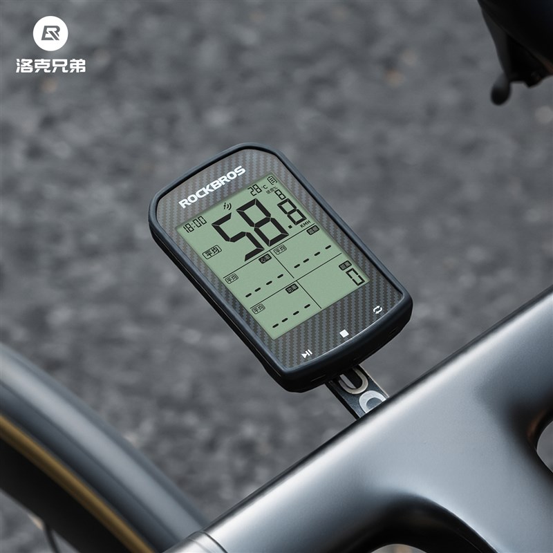 洛克兄弟GPS码表智能无线山地公路车骑行K踏频自行车测速度里程表