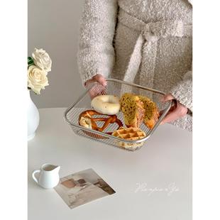 厨房不锈钢收纳篮家用果蔬沥水篮方形收纳筐洗菜篮备菜篮