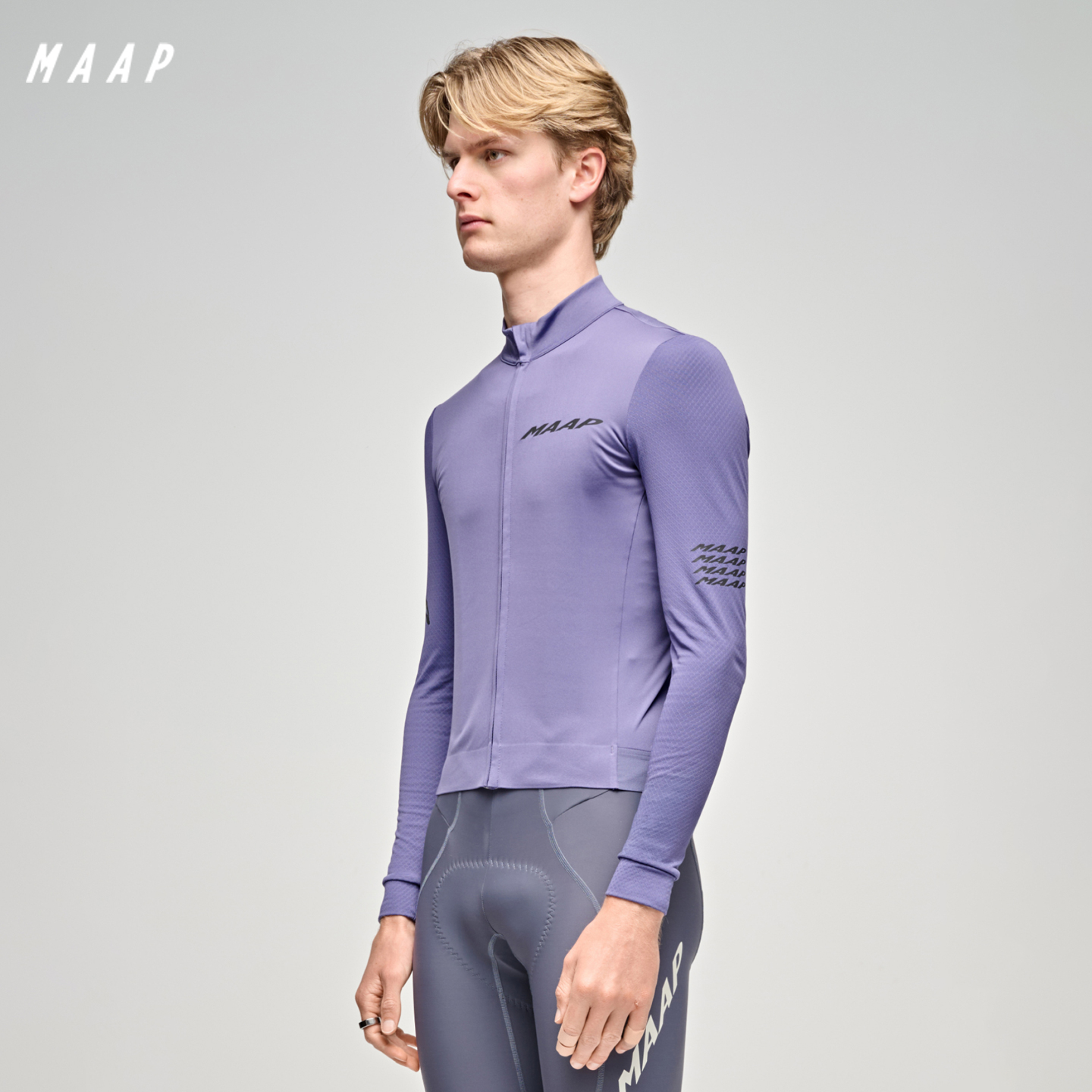 【秋冬新品】MAAP 男士 Emerge LS Jersey 加绒长袖骑行服 苍鹭紫