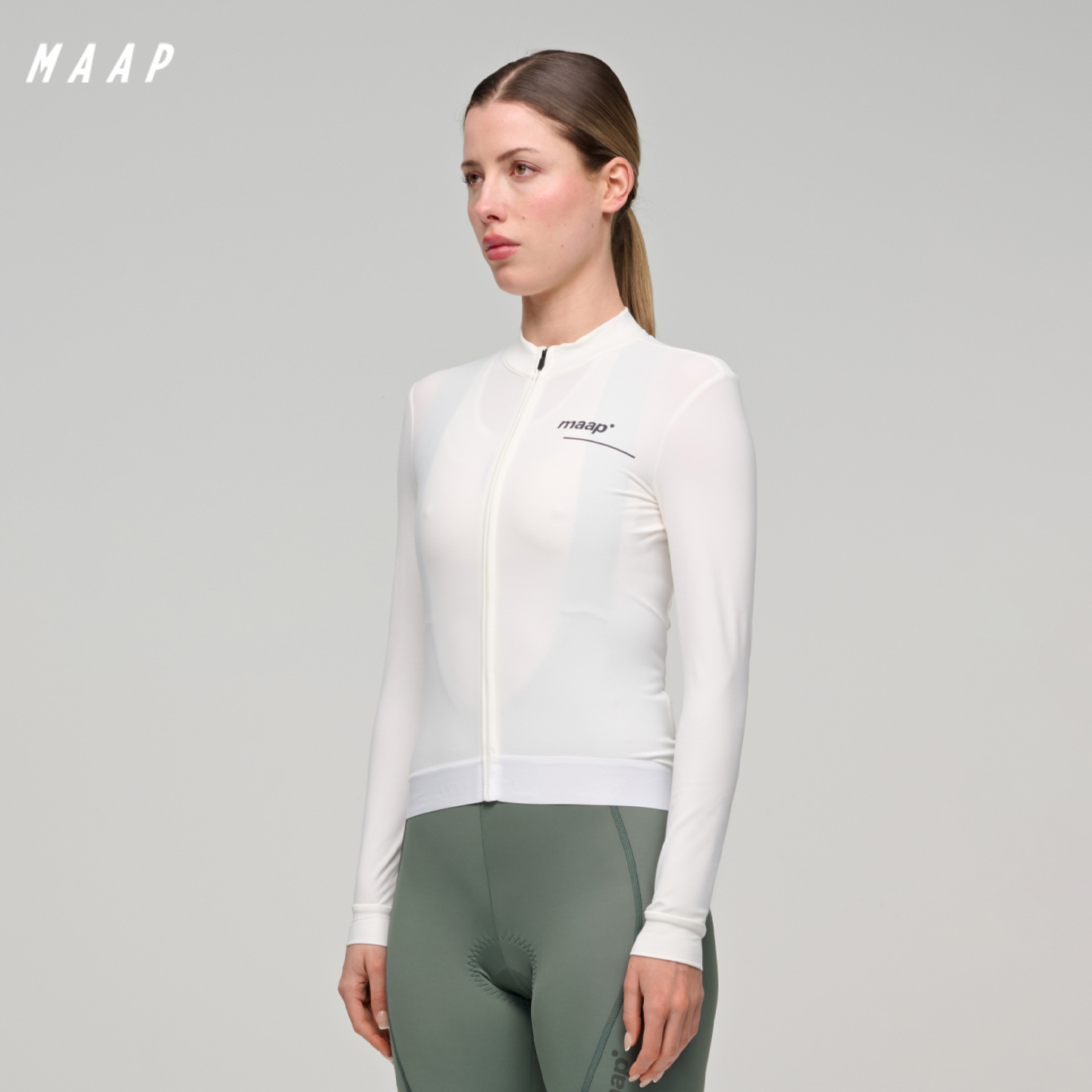 【秋冬新色】MAAP 女士 Training 系列 加绒长袖骑行服 白色