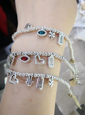 我等你幸运祝福爱情水晶手链跨境饰品圆珠