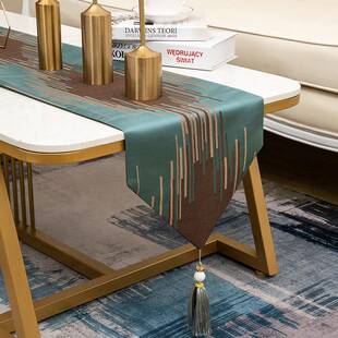 爆款北欧餐桌旗美式现代长方桌条桌布新中式禅意茶桌旗桌巾长条盖
