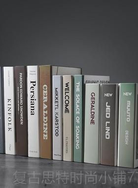 新款家璟美 现代英文装饰假书摆件 摄影道具书欧服仿装店铺居简约
