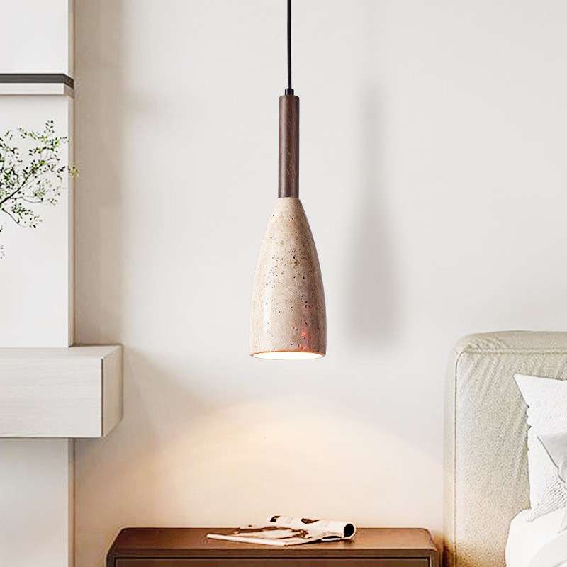 黑洞石北欧别墅餐厅吧台简约现代卧室床头单头吊线创意酒瓶小吊灯