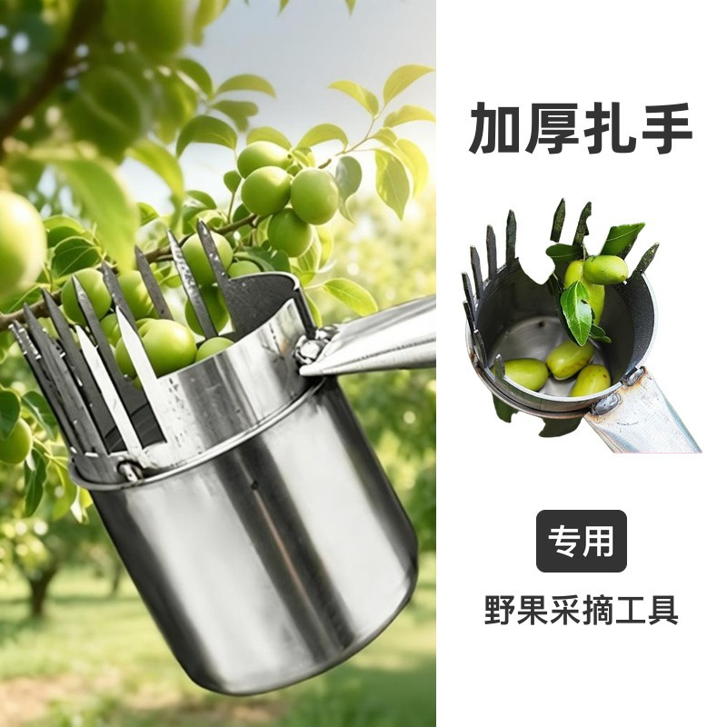 新款酸枣山桃杨梅枇杷野果采摘专用神器加厚防扎手采摘工具