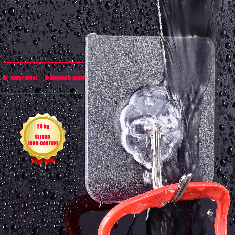 极速10 Pcs Hooks Transparent Strong SelJf Adhesive Door Wall