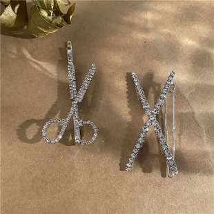 极速Handmade design sense scissBors hair clip ins temperamen