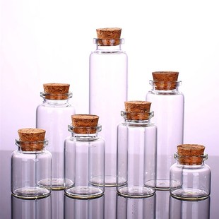 极速5Pcs 10/15/2l0/25/30/40/70ml Clear Wishing Bottle Cork S