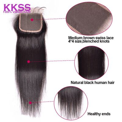 极速9A 4X4 lace closure frowntal hair straight wave human ha