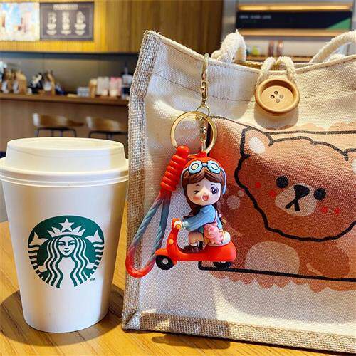 极速创意电动车钥匙扣女可爱情侣钥匙炼挂件车P钥匙书包挂饰卡通