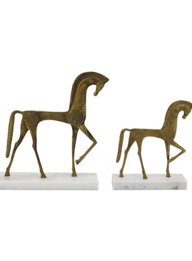 极速摆件现代简约轻奢摆件金属大理石样板房售楼W处摆件装饰品