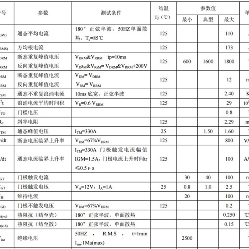 极速可控硅整流管混合模块110A  MFyC110A600V半控模块 MFC110A16