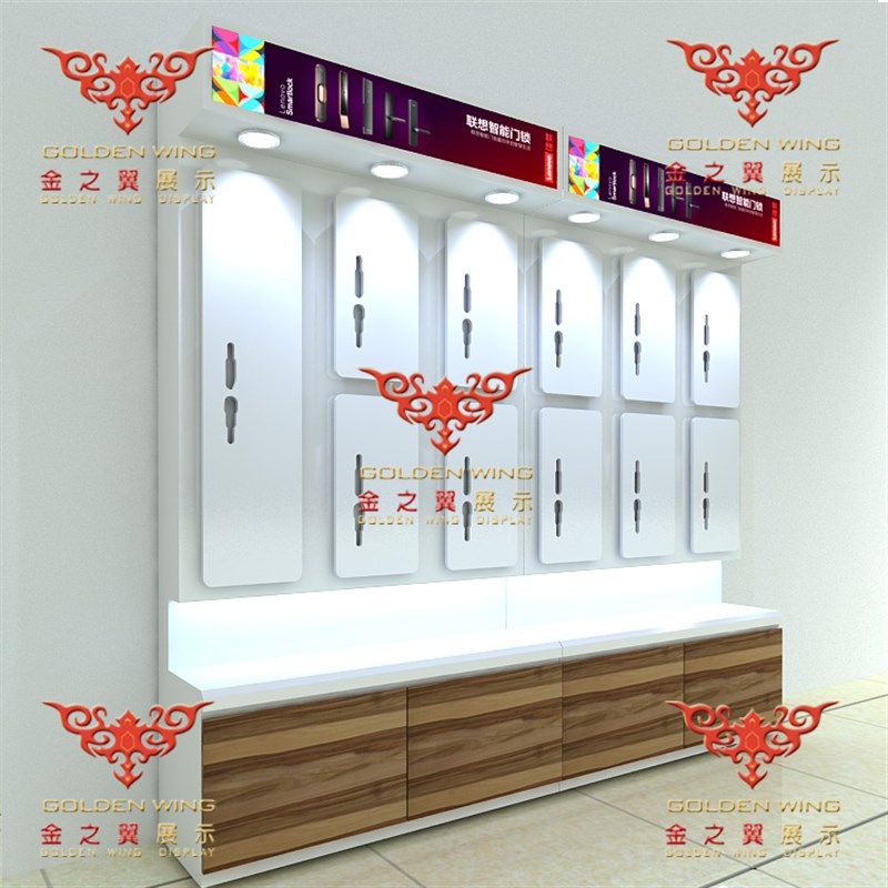 极速烤漆展示柜电子锁智能指纹锁展示柜陈列柜电铃V靠墙高柜锁展
