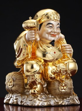 极速全铜贴金大黑天n菩萨日式密宗财神爷办公室客厅招财大黑天财