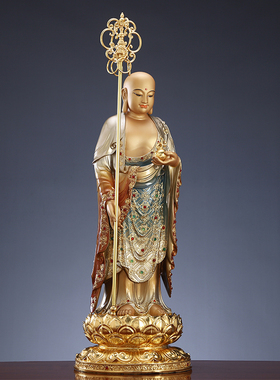 极速地藏王菩萨全铜地藏王佛像摆B件站像客厅佛堂供奉中式九华山