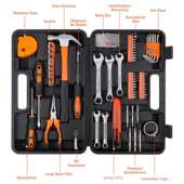 新款 热卖 148件套家用五金工具套装 卷尺羊角锤扳手组套工具箱